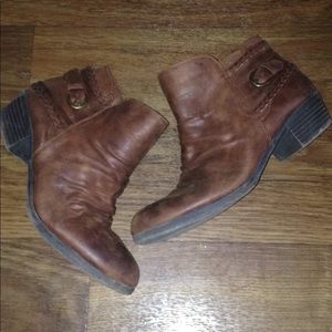 Brown ankle booties women size 8